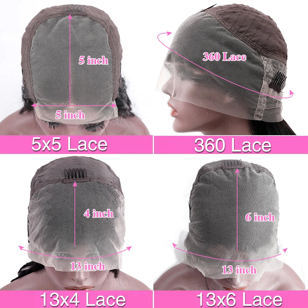 HD Transparent 13x6 Body Wave Lace Front Wig Pre Plucked 360 Lace Frontal Wig Human Hair